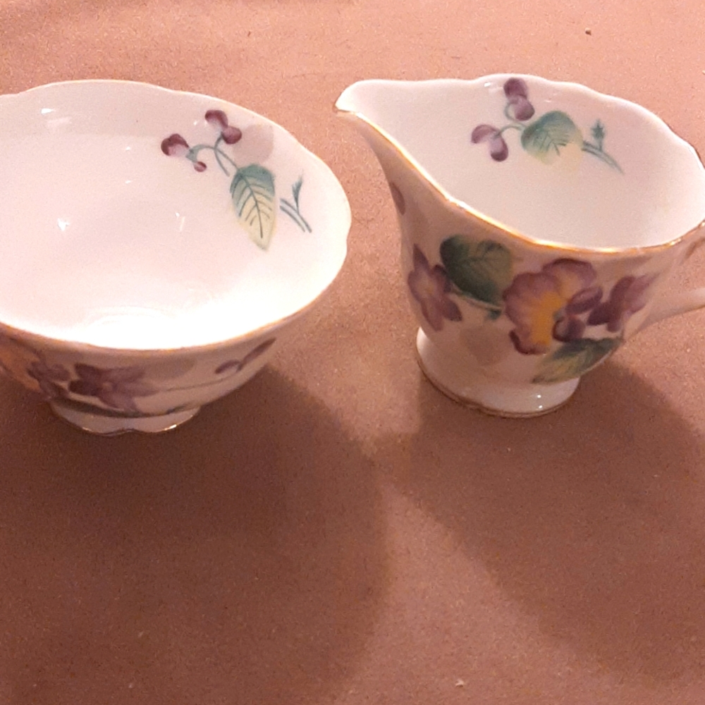Occupied Japan hand painted cream & sugar